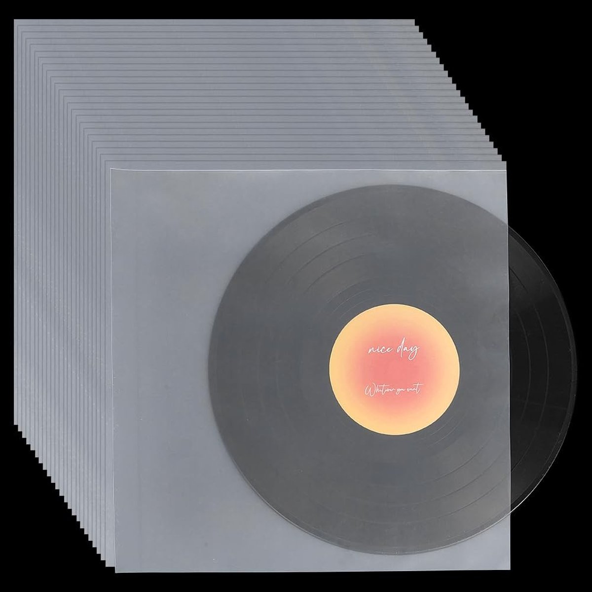 Dailygoods- LP-binnenhoezen 100 stuks - Antistatische Vinyl Hoezen - Kunststof Bescherming - 32,6 x 32,2 cm - Vierkant Ontwerp - Perfecte Pasvorm - Vinylhoezen