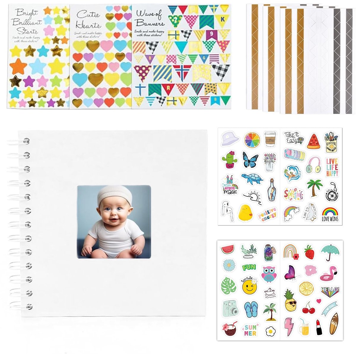 Dailygoods- Fotorboek 17x17cm - 20 Pagina's - Zelfontwerp - Zuurvrij Papier - Spiraalvormig - Hoogwaardig Karton - Fotoalbum