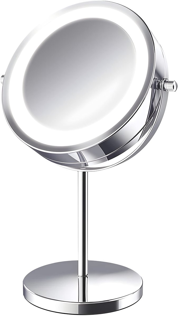 Dailygoods - Draaibare Make-upspiegel met LED Verlichting voor Thuis en Onderweg