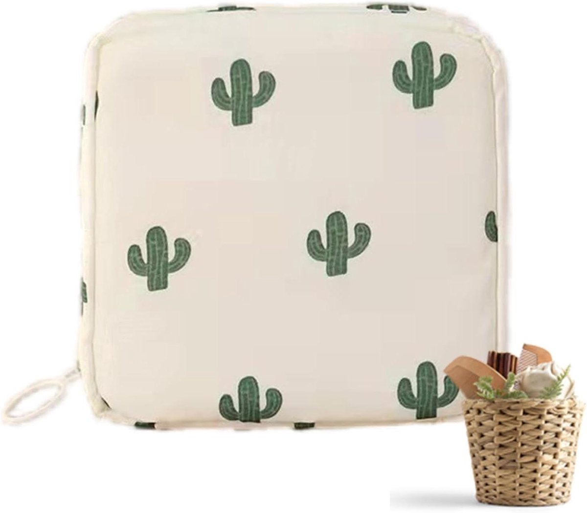 Pads Organizer - Ritszakken Vrouwen - Hygiëne Onderweg - Waterdicht Oxford Materiaal - 12 x 12 cm - Beige