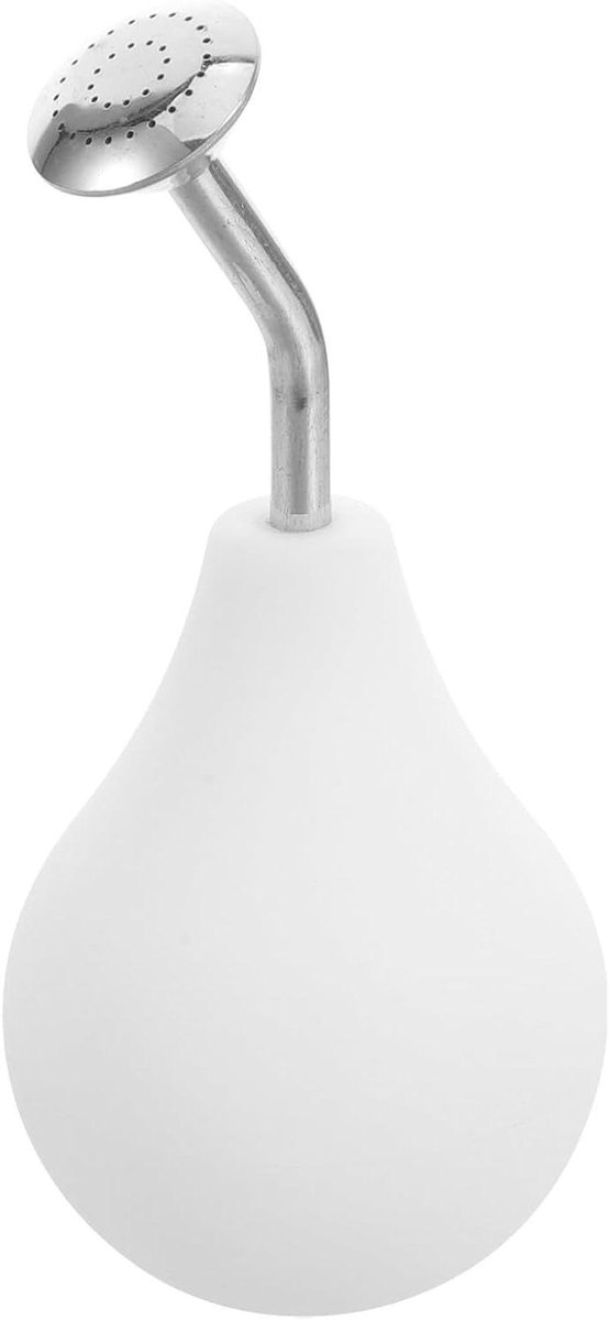 Knijpbare Gieter - Plantenspuit Fles - Planten Verzorgen - Roestvrijstalen Sproeikop - 8x20x8 cm - Wit