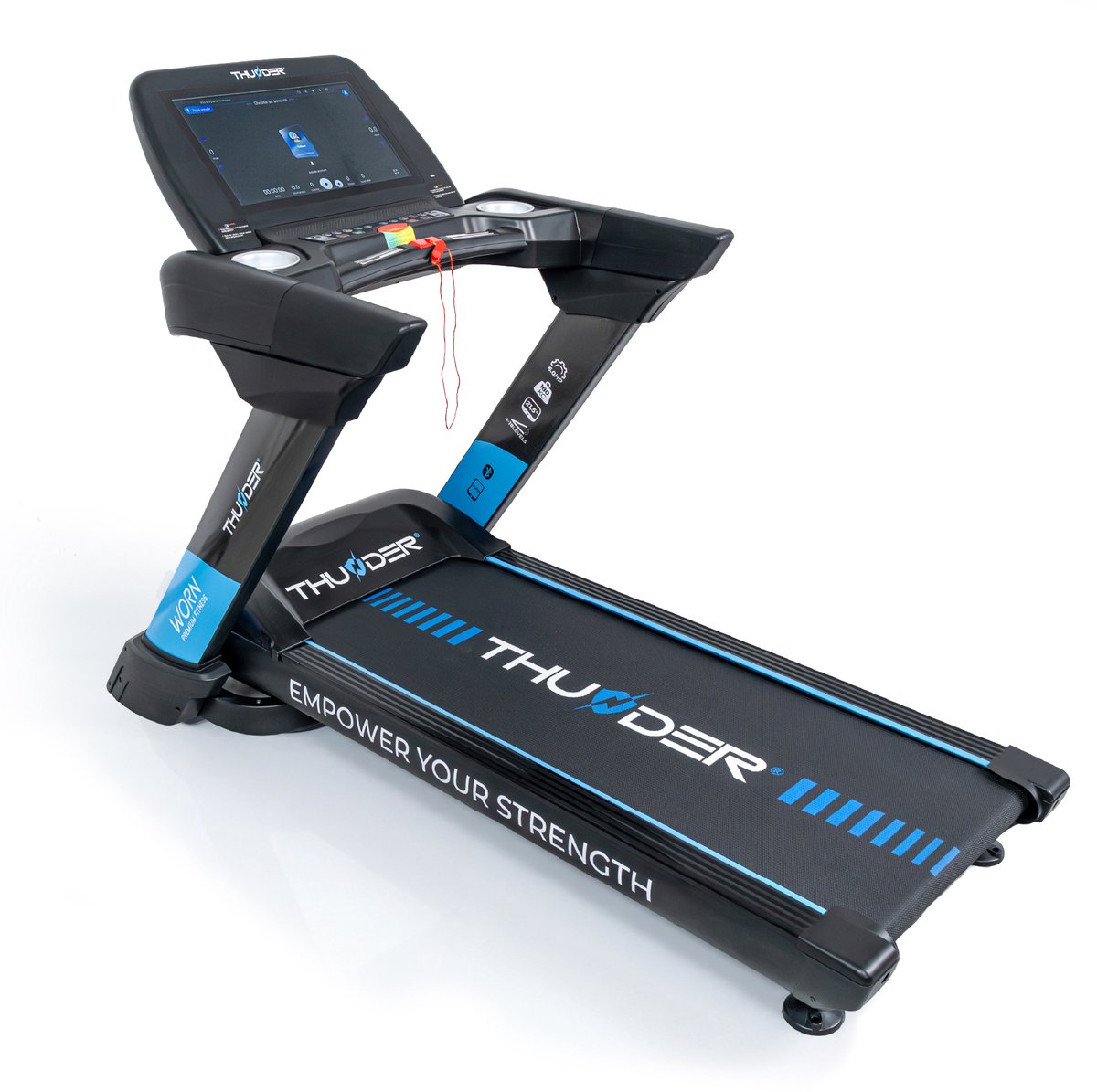 Thunder Elektrische Loopband 25 km/u - 6 PK AC Motor - 21,5" Touchscreen WiFi - 58x146 cm Loopvlak - Incline 18 Niveaus - Max. 180 kg