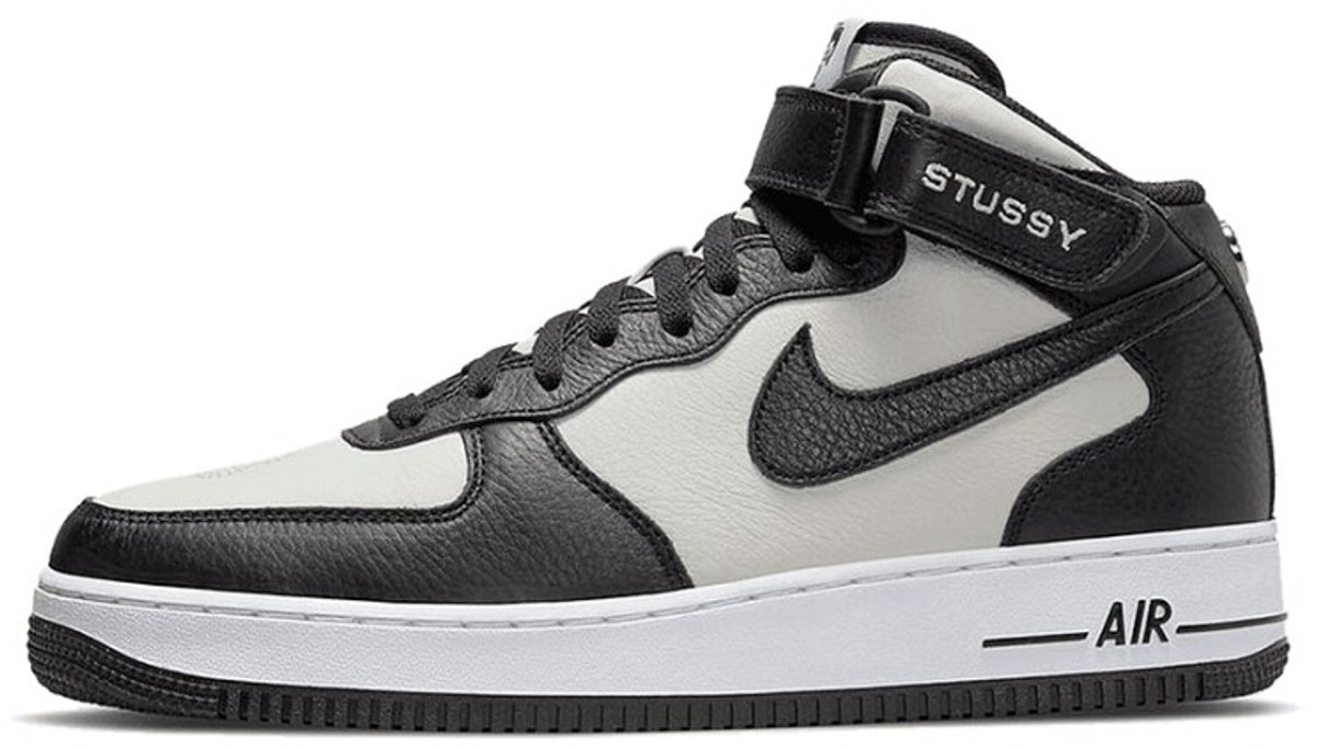 Nike Nike Air Force 1 Mid St�ssy Light Bone Sneakers Unisex 002 Zwart