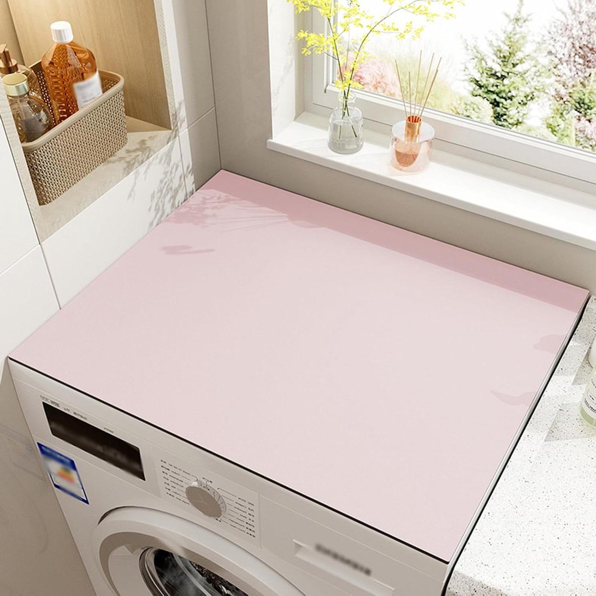 Wasmachine Drogerhoes Apparaatmat Apparaten Beschermen Antislip Absorberend 50x60cm Rose