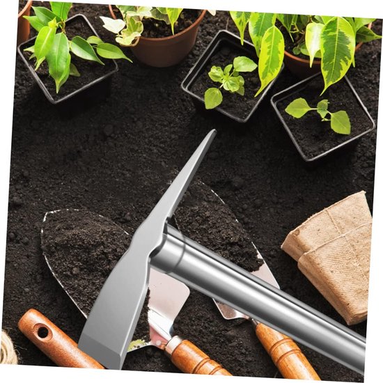 Tuin Schoffel - Pikhouweel Planten - Tuinieren Grond Bewerken - Ergonomisch Handvatontwerp - 38.8x20cm - Zilver — afbeelding 4