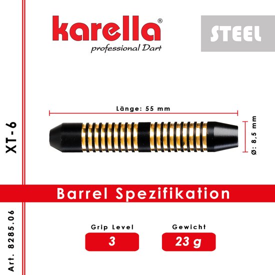 Karella XT-6 steeltip darts 23 gram van Karella — afbeelding 2