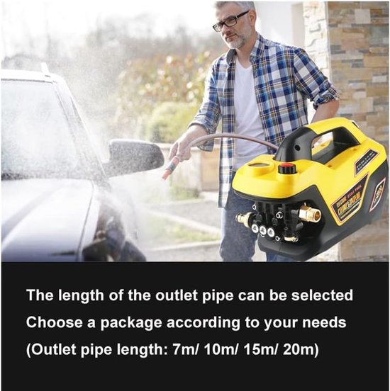 Autowasmachine Reinigingsmachine - Hogedrukreiniger Waterpomp - Auto Vloer Reinigen - Instelbare Druk - 1500W - Niet gespecificeerd — afbeelding 5