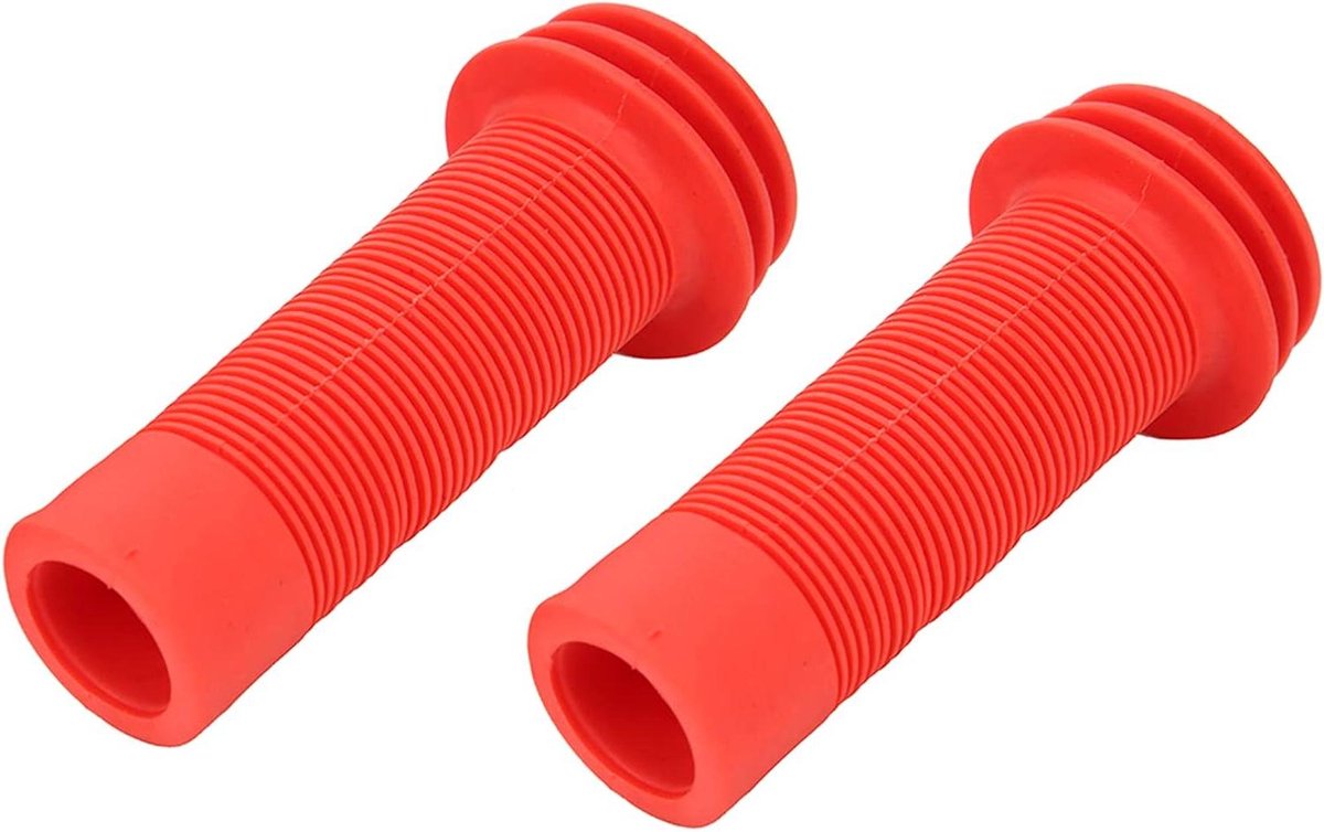 Kinderfiets Handvatten - Fietsgrepen Paar - Veilig Fietsen - Antislip Ontwerp - 22mm Stuur - Rood Zwart