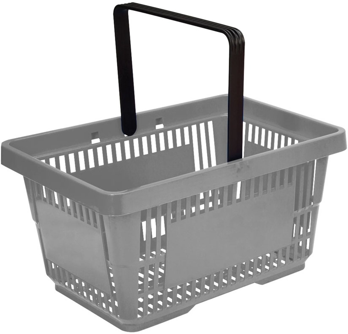 Winkelmandje 20 liter - grijs - 1 handgreep - 10 stuks