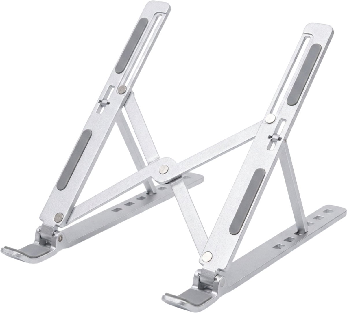 Knaak Laptopstandaard - Verstelbaar & Ergonomisch - Lichtgewicht - Voor Laptop & Tablet - 13‑17 inch - Zilver - Thuiswerken, Reizen & Studieplek