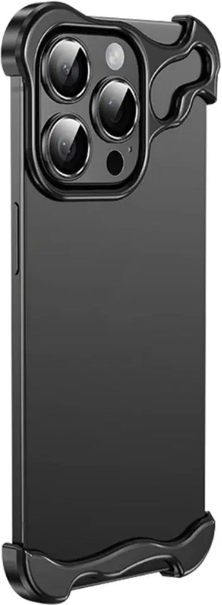 Hoesje Geschikt voor Apple iPhone 15 Pro Max Edge Cover met Camera Bescherming Zwart