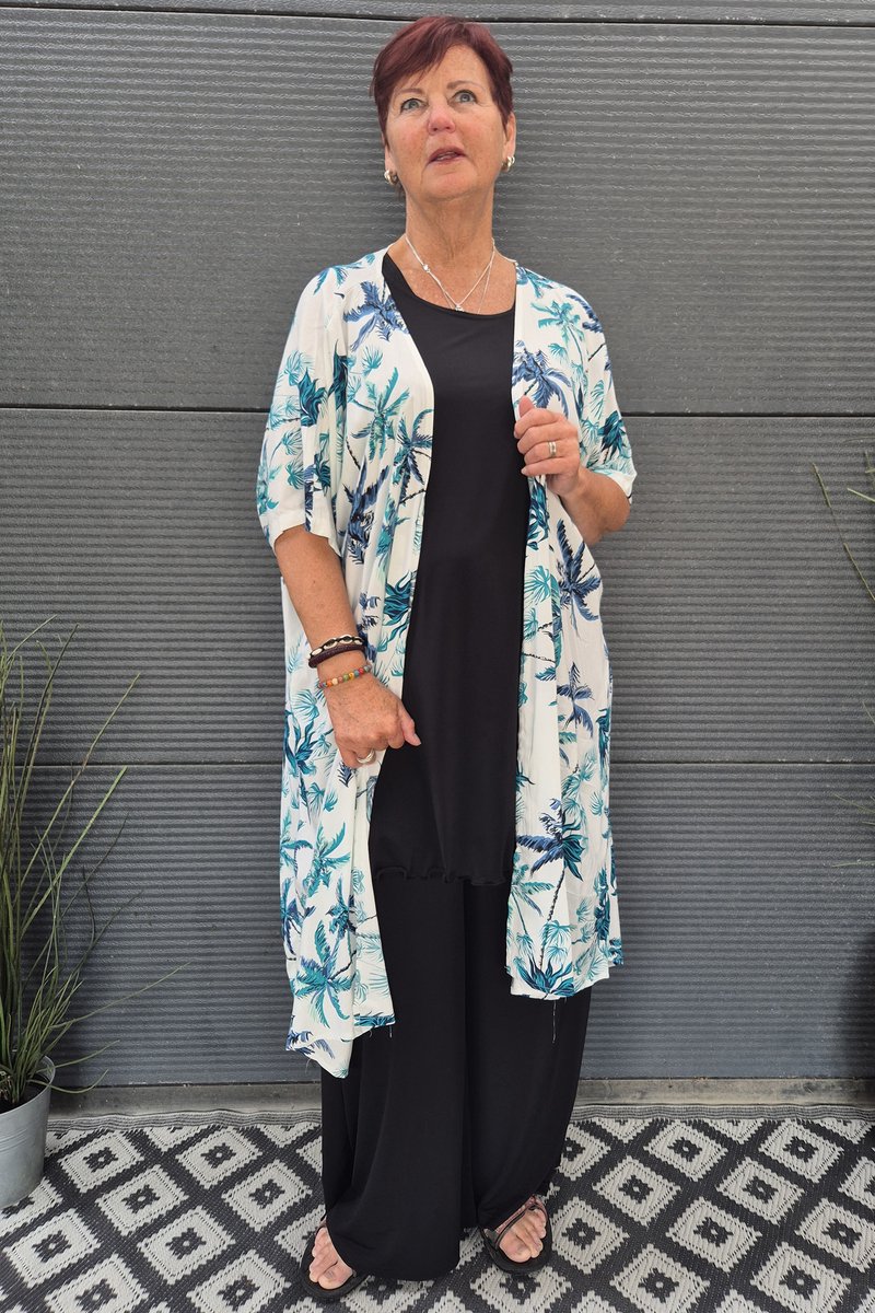 Bagoes kimono lang palmboom print