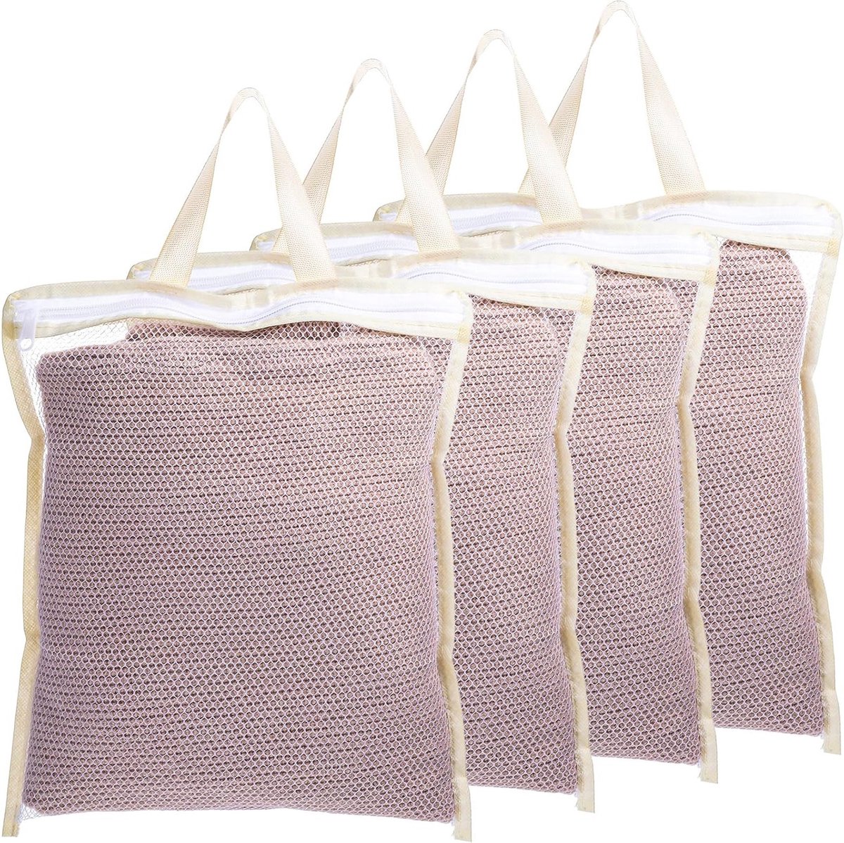 Set van 4 Kleine Wasnetjes voor Delicate Kleding - Duurzame Waszakken voor Ondergoed, Sokken en Babykleding - Ideaal voor de Wasmachine en Reizen (30 x 25 cm)