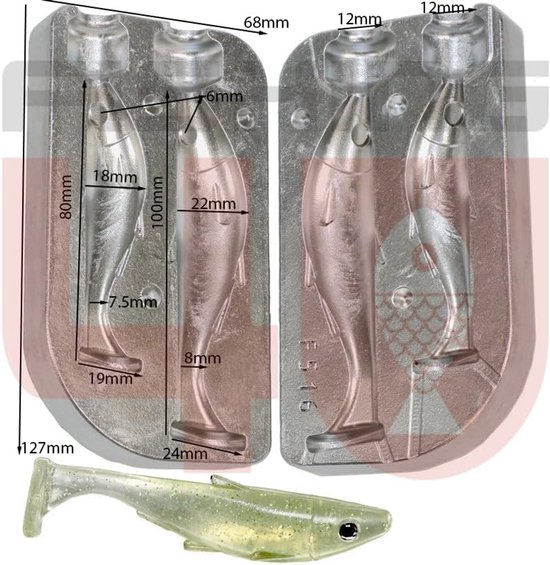 Zwemmen Paddle Shad - Siliconen Zacht Lokken - Vissen Maken - Aluminium Duurzame Mal - 80-100mm - Niet Gespecificeerd — afbeelding 2