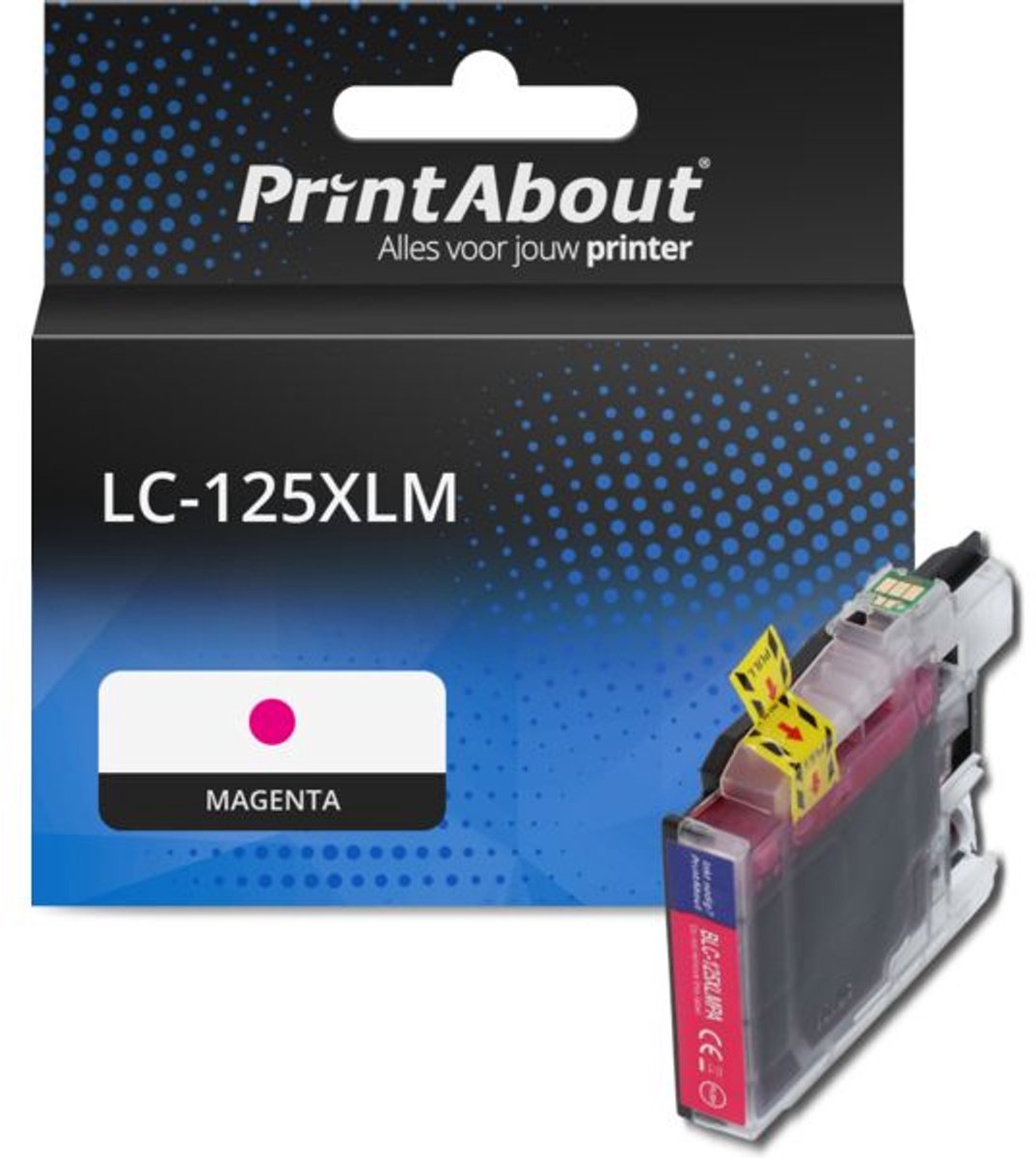 PrintAbout huismerk Inktcartridge LC-125XLM Magenta Hoge capaciteit geschikt voor Brother