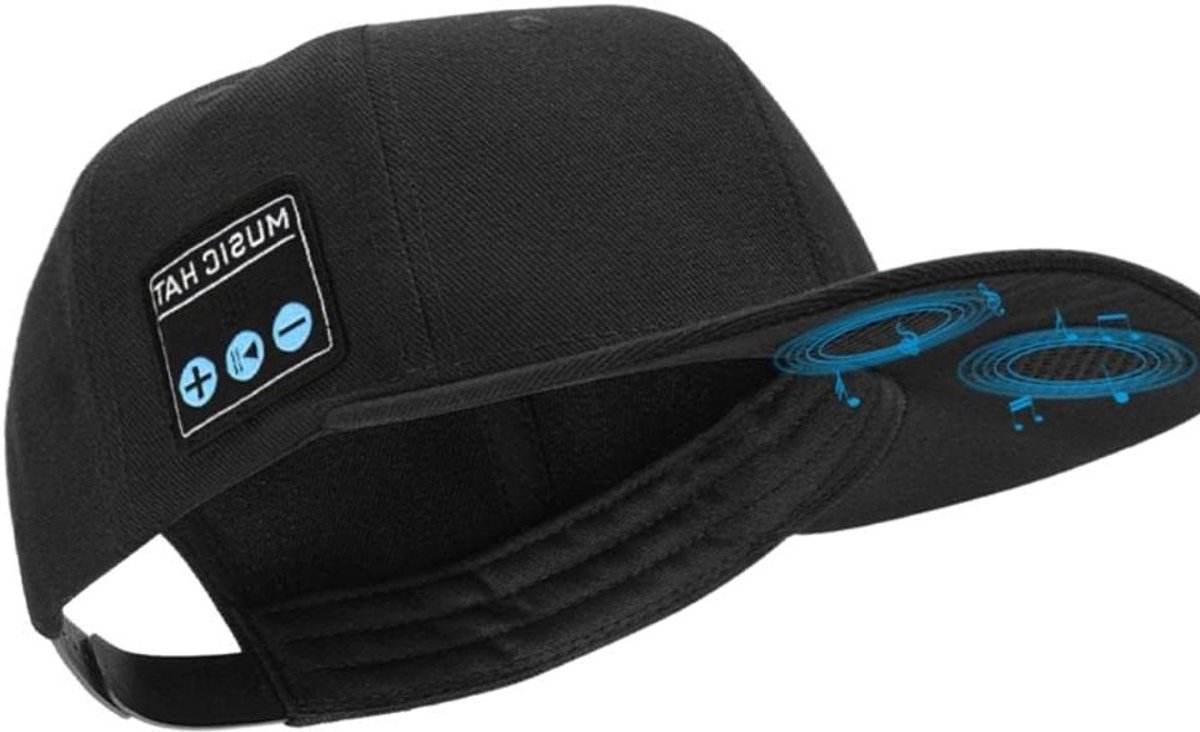 Draadloze Muziekcap met Speaker en Microfoon, Ideaal voor Sport en Buitenactiviteiten (Zwart)