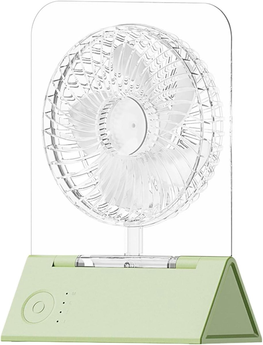 Opvouwbare Persoonlijke Ventilator - Stille Kleine Fan - Persoonlijke Koeling - Magnetische Basis - 19x14x6 cm - Lichtgroen
