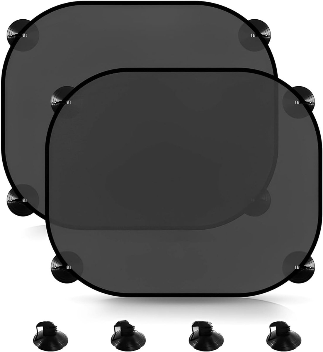 QUOVO® Zonnescherm Auto Baby - Zonnescherm Auto - Zonnescherm - Zwart - 44cm x 36cm x 3cm