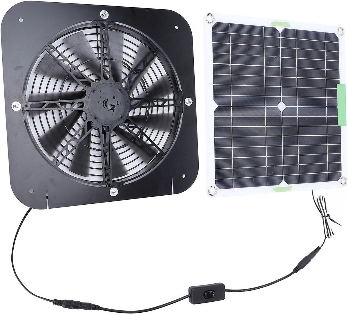 Zonne Ventilator - Afzuigventilator Set - Lucht Circulatie - 100W Zonnepaneel - 13.5 Inch