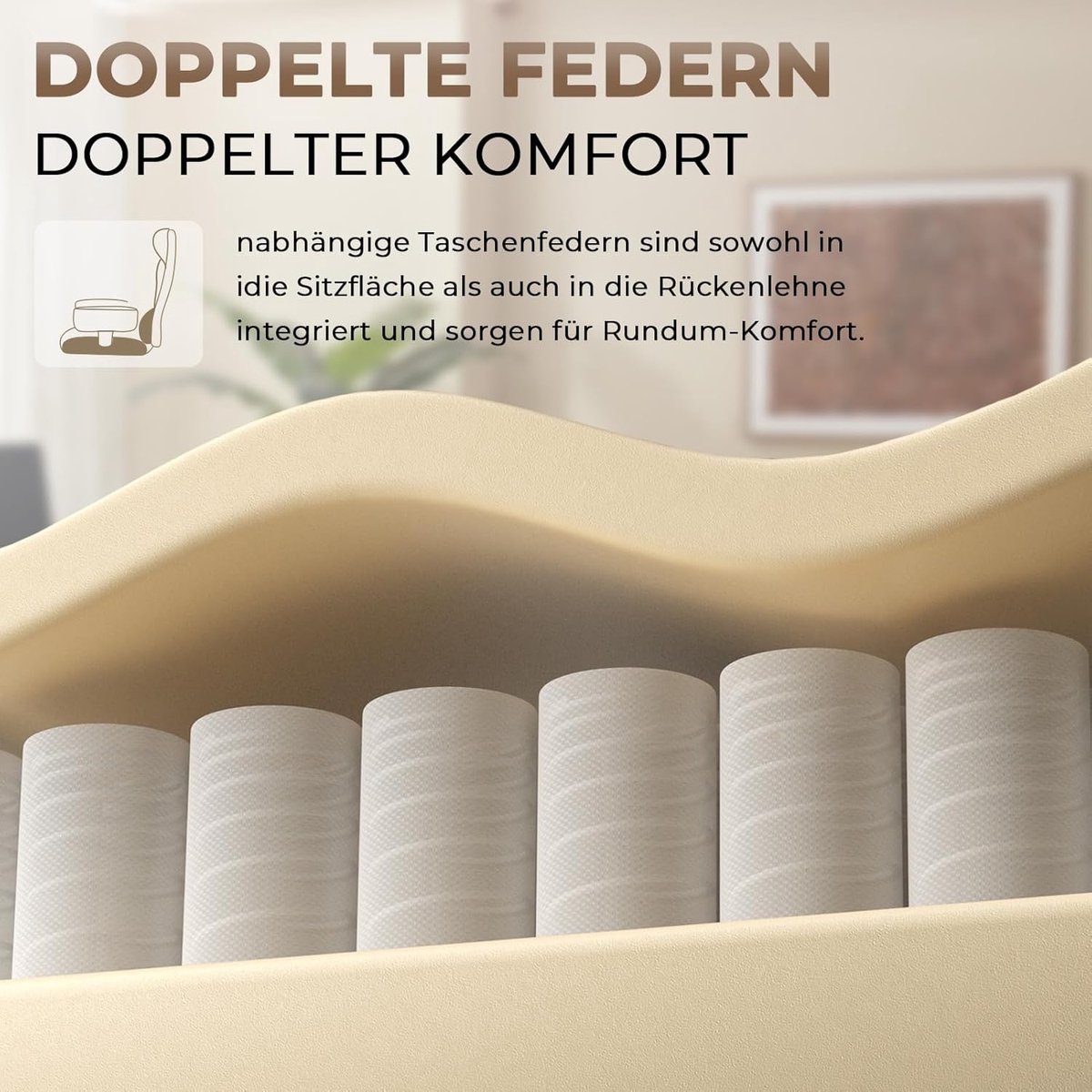 Ergonomische bureaustoel met voetensteun – House&Garden Gaming & Managersstoel met pocketvering, verstelbare rugleuning 90–135°, draaibare armleuningen, tot 136 kg – Kunstleer Zwart – Luxe kantoorstoel