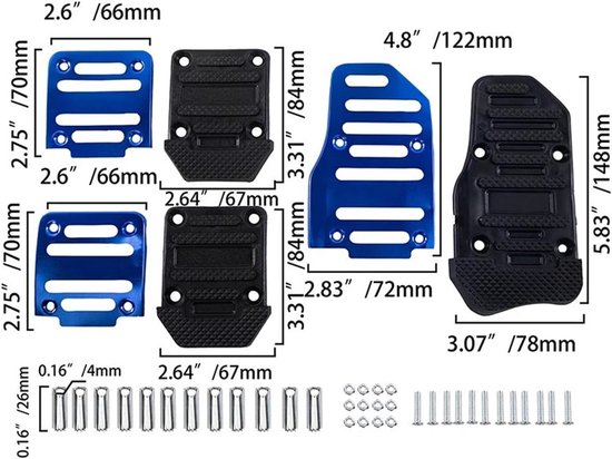 Voetpedaalhoezen Set - Antislip Pedaal Covers - Veiliger Rijden - Universele Pasvorm - 3 Stuks - Rood — afbeelding 3