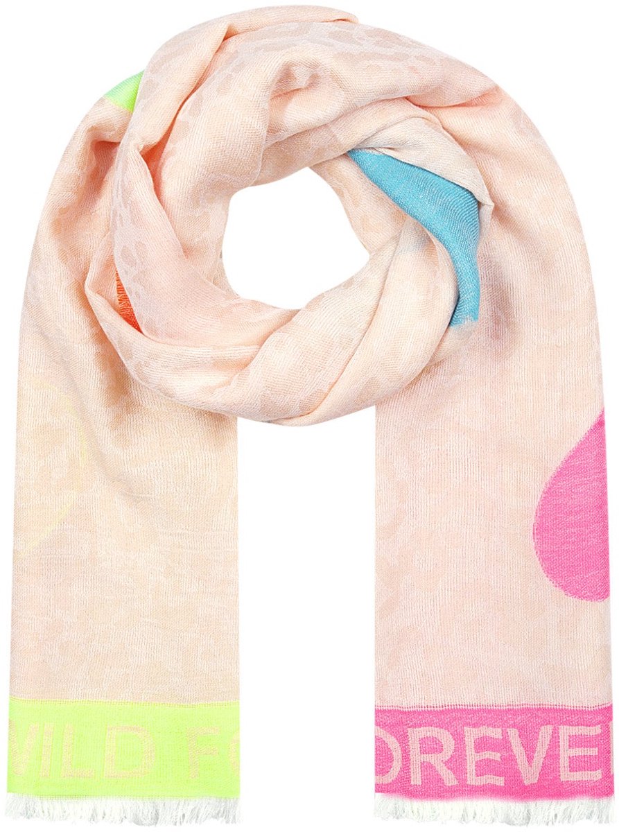 Colorful print sjaal - multi - Roze Multi