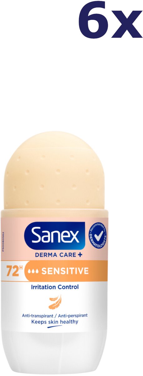 6x Sanex Deo Roll-on - Dermo Sensitive 50 ml