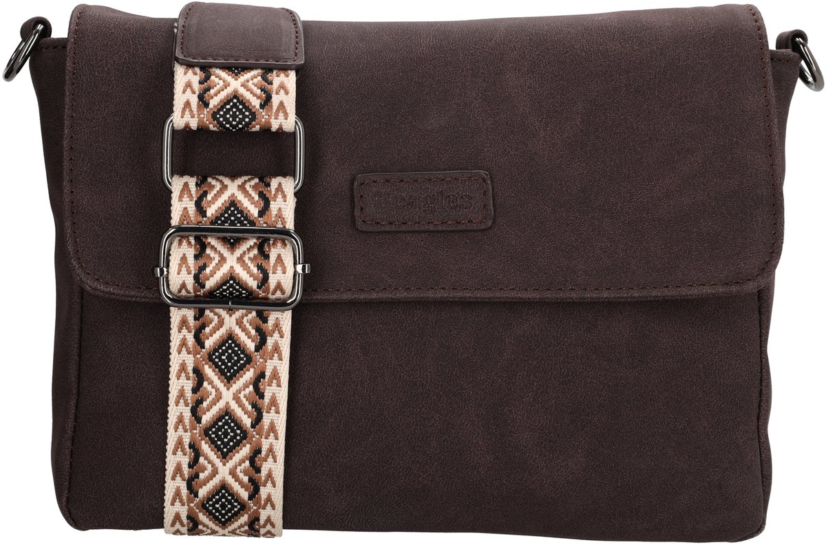 Beagles Malaga Crossbody Schoudertas met Trendy Schouderband - Donkerbruin