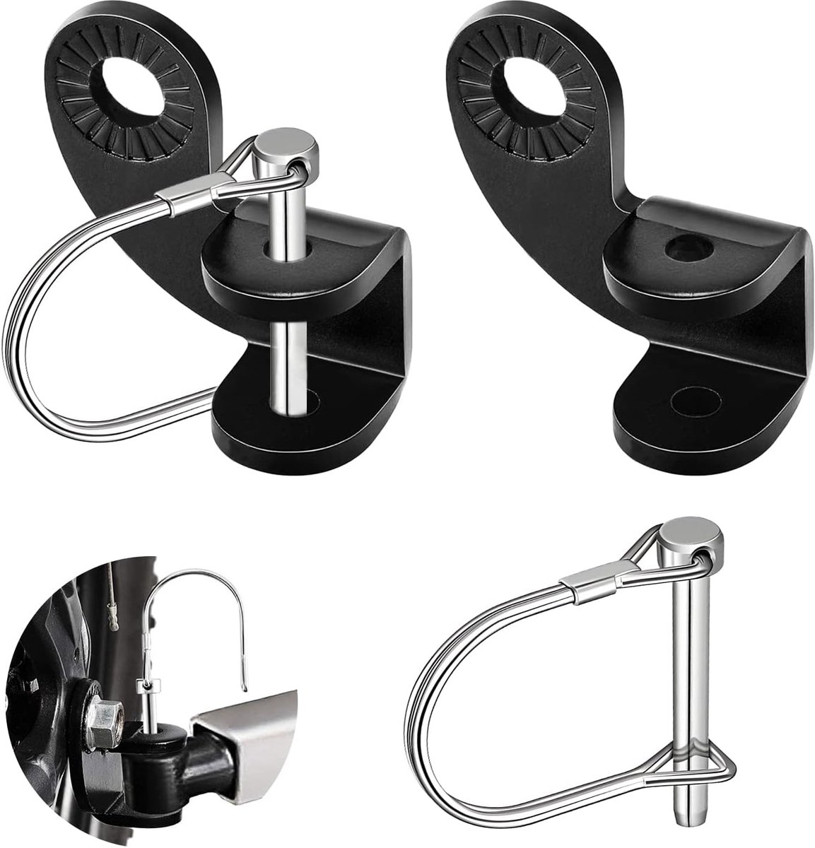 Fietstrailer voor Kinderen - Universele Fietstrailer Bevestiging - Set van 2 - Koppeling Bevestiging Fietstrailer Accessoires met U-Buckle - Voor Opvouwbare Fietsen - Kinderen - Honden - Cargo