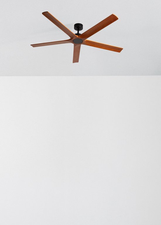 XL plafondventilator hout 165 cm stil 40W met afstandsbediening zomer/winterfunctie geschikt voor grote ruimtes