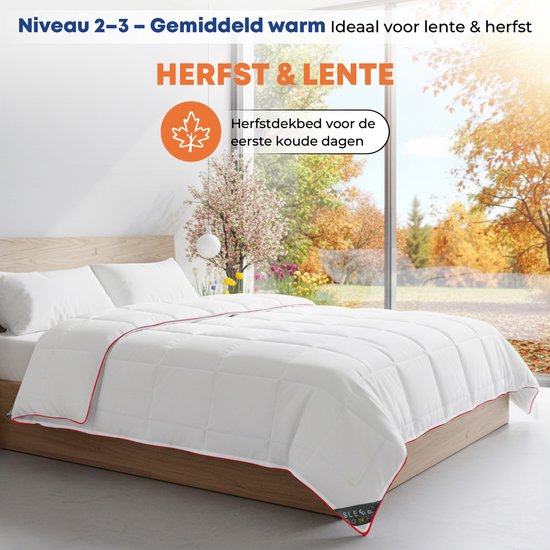 Niveau 2-3 - Herfst & Lente dekbed: gemiddeld warm, ideaal voor de eerste koude dagen.
