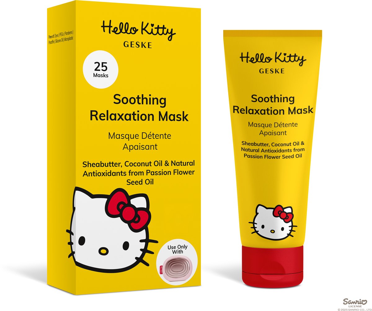 GESKE Soothing Relaxation Mask | Gebruik met Hello Kitty Sonic Warm & Cool Mask | Met shea, kokos- & passiebloemzaadolie | Ontstressend | Natuurlijke antioxidanten | Voor normale huid