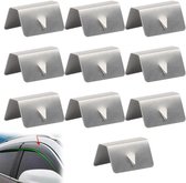 Roestvrijstalen windafwijsclips voor auto voorruit, regenbescherming, 10 stuks.