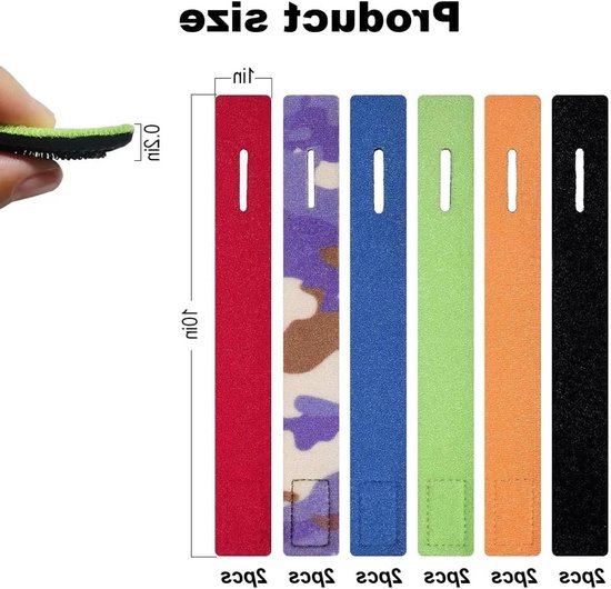 Set van 12 Visaccessoires met Klittenband in 6 Kleuren, 30 cm, Elastische Vistraps voor Efficiënt Vissen — afbeelding 5