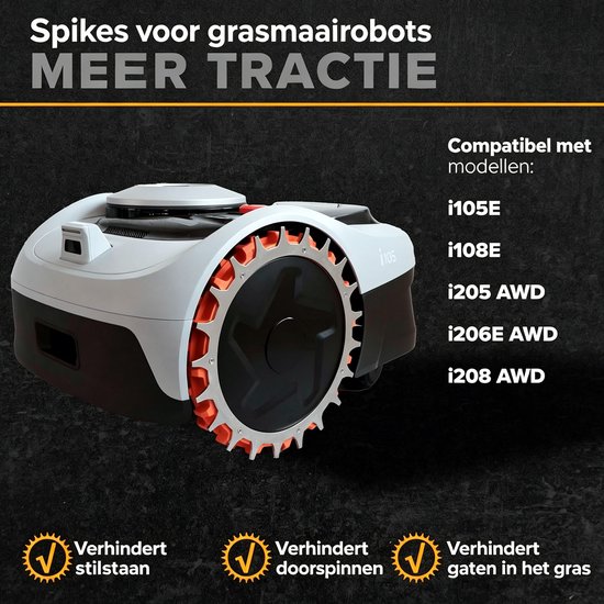Robotische spikes - RVS - geschikt voor Navimow i105E-i108E - 3 mm diameter - 255 mm - Accessoires voor robotmaaiers - inclusief 12 roestvrijstalen schroeven - De spikes zijn ontbraamd van Merkloos	 — afbeelding 2