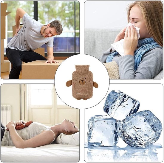 Warmwaterkruik - Zachte Kruik - Warmte Gebruik - Lekvrij Ontwerp - 1 Liter - Cartoonpatroon — afbeelding 5