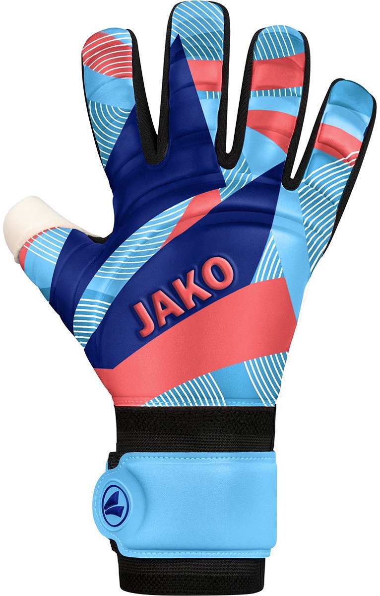 Jako River Supersoft Nc Keepershandschoenen - Hemelsblauw / Koraal / Navy | Maat: 8