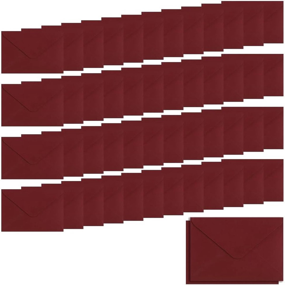 50 Stuks Burgundy enveloppen B6 formaat voor cadeaus, wenskaarten, huwelijk en zakelijke uitnodigingen