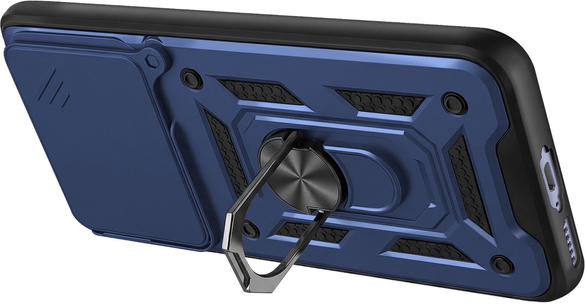 Mayaxess, Ringhoes voor Redmi Note 15 4G met Schuifbare Camerabescherming, Nachtblauw