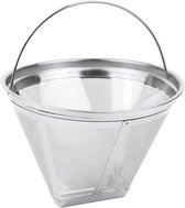 Herbruikbaar koffiefilter van roestvrij staal, cone-vormig, geschikt voor 12-kops koffiezetapparaten, ideaal voor duurzame koffiezetting en eenvoudig schoon te maken