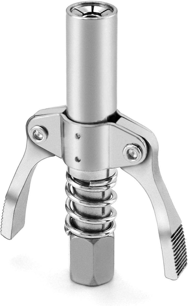 Grease spray nozzle 1/8" NPT 10000 PSI met dubbele handgreep en 10mm vrouwelijke schroefdraad voor standaard vetnippels M6/M8/M10/M12/M14
