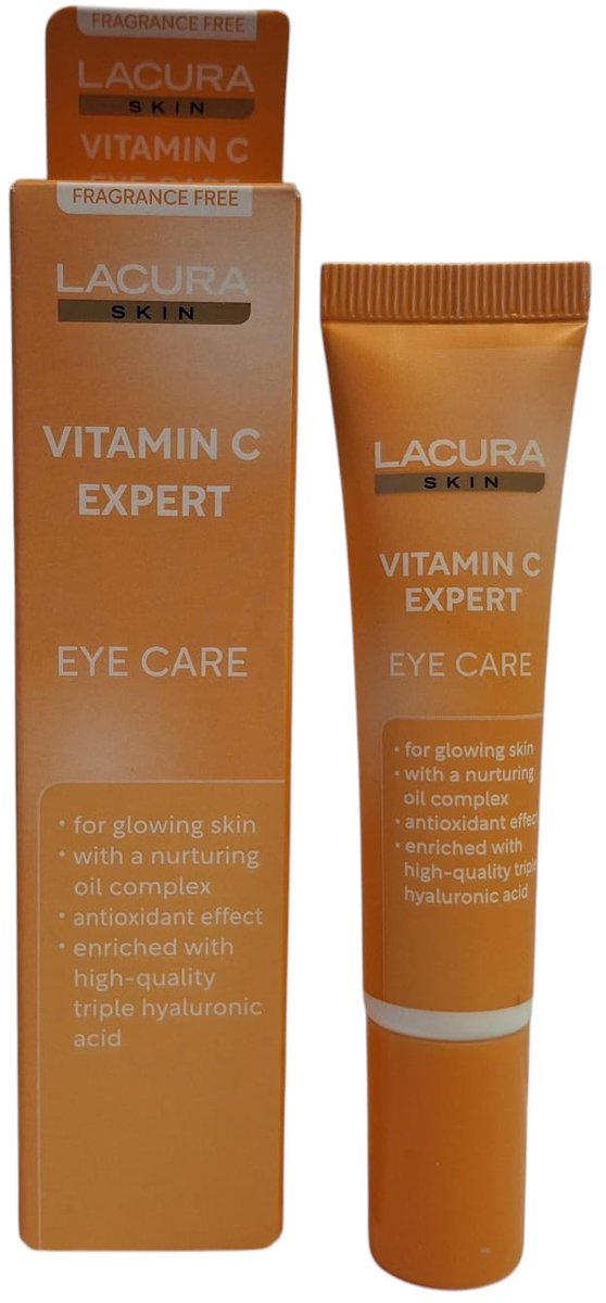 Lacura Skin Vitamin C Expert Eye Care – Oogcrème met Hyaluronzuur & Vitamine C – Fragrance Free – 15 ml