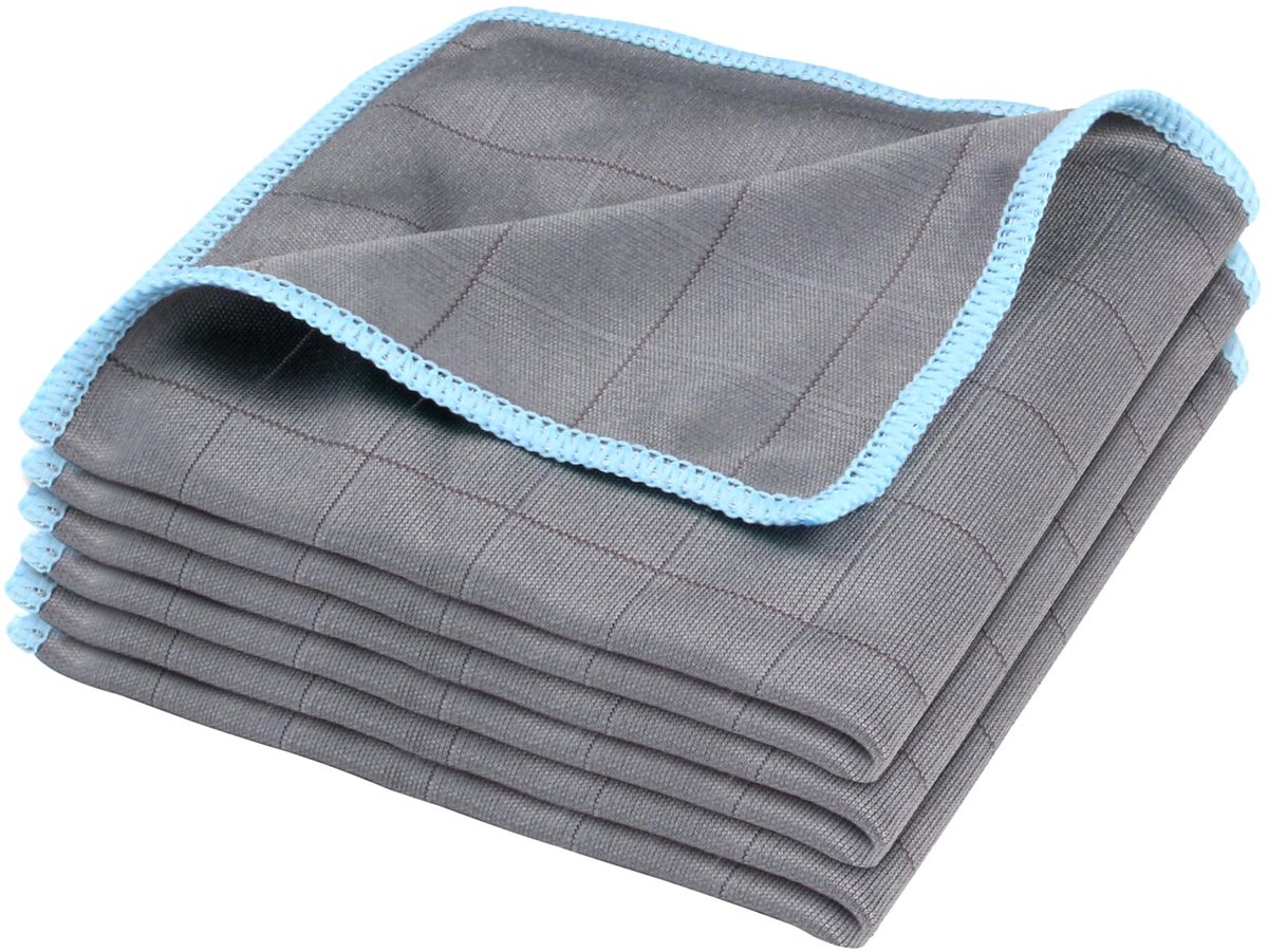 carmdering - Bamboe Koolstofvezel Doek - Bamboe Carbon Schoonmaakdoek - Reinigingsdoek - Streepvrij Resultaat - Krassen Vrij Schoonmaken - Bamboe Koolstofvezel - Duurzaam En Vezelvrij - Veilig Voor Glas En Lak - 3 Stuk