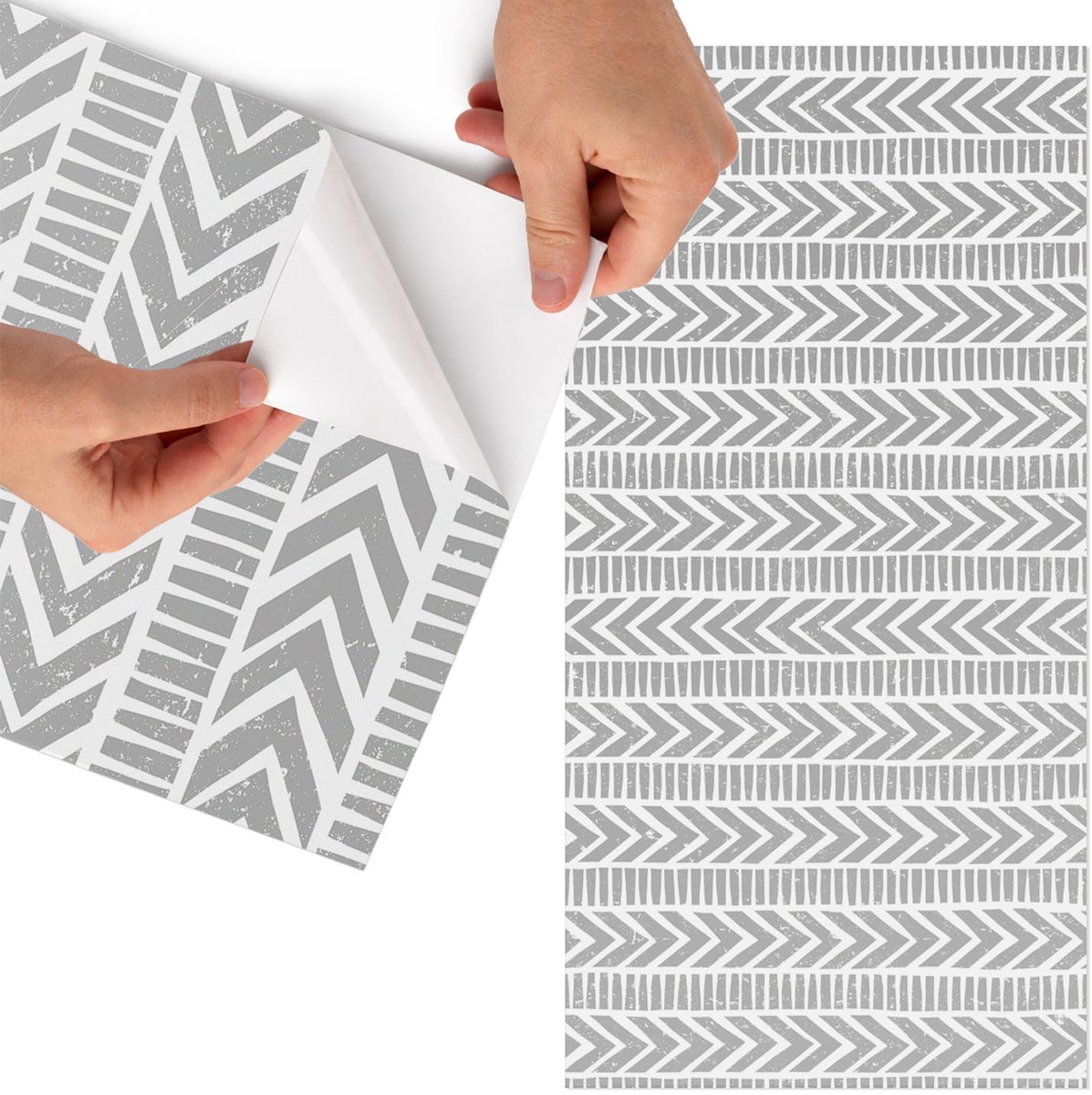 Tulup Meubelfolie - Indiase pijlen Decoratiefolie Zelfklevend - 50x100 cm - Grijs Meubelfolie - Decoratiefolie - Geometrische Meubelfolie - Meubel Wrap Folie - Woonkamer decoratie - Achtergronden en patronen