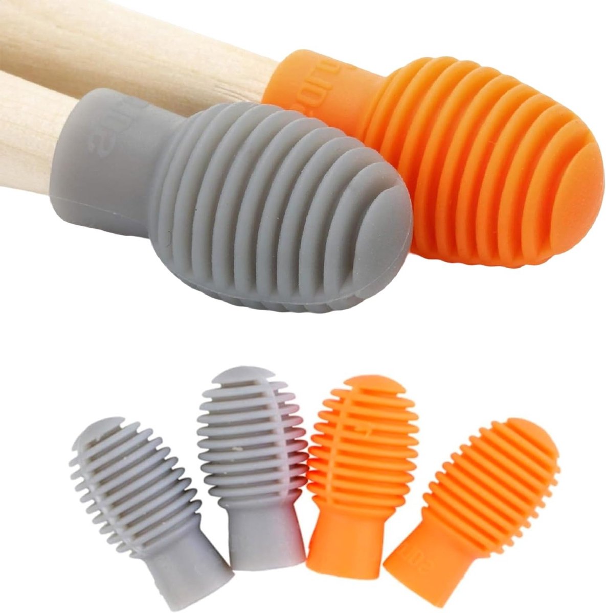 Set van 4 Geluidsdempers en Drumsticks, Flexibele en Duurzame Accessoires voor Stille Oefeningen, Ideaal voor Drummers