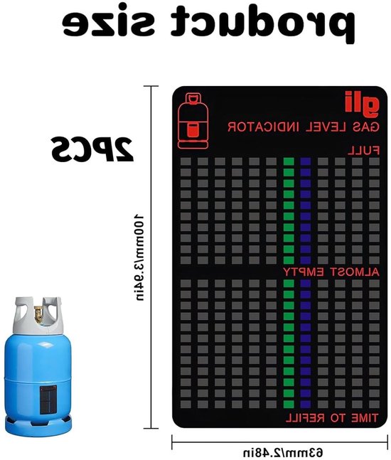 Magnetische niveau-indicator voor gasflessen, ideaal voor propaan- en butaangas, barbecue en campergebruik, nauwkeurige weergave van gasniveau — afbeelding 5