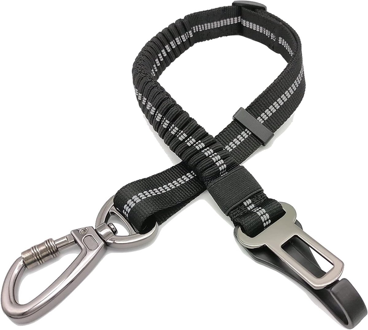 Veiligheidsgordel voor Honden - Verstelbare Autogordel, Hondentuig met Carabiner, 2-in-1 Reisgordel voor Honden met Anti-Schok Buffer en Comfortabele Pasvorm