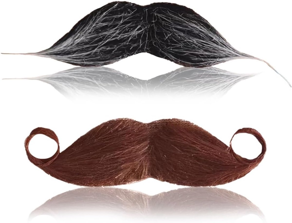 Set van 2 Neppetjes voor Beugel en Baard - Perfect voor Halloween, Carnaval en Feestjes, Neppartij, Baardaccessoires, Snor en Beugelverf