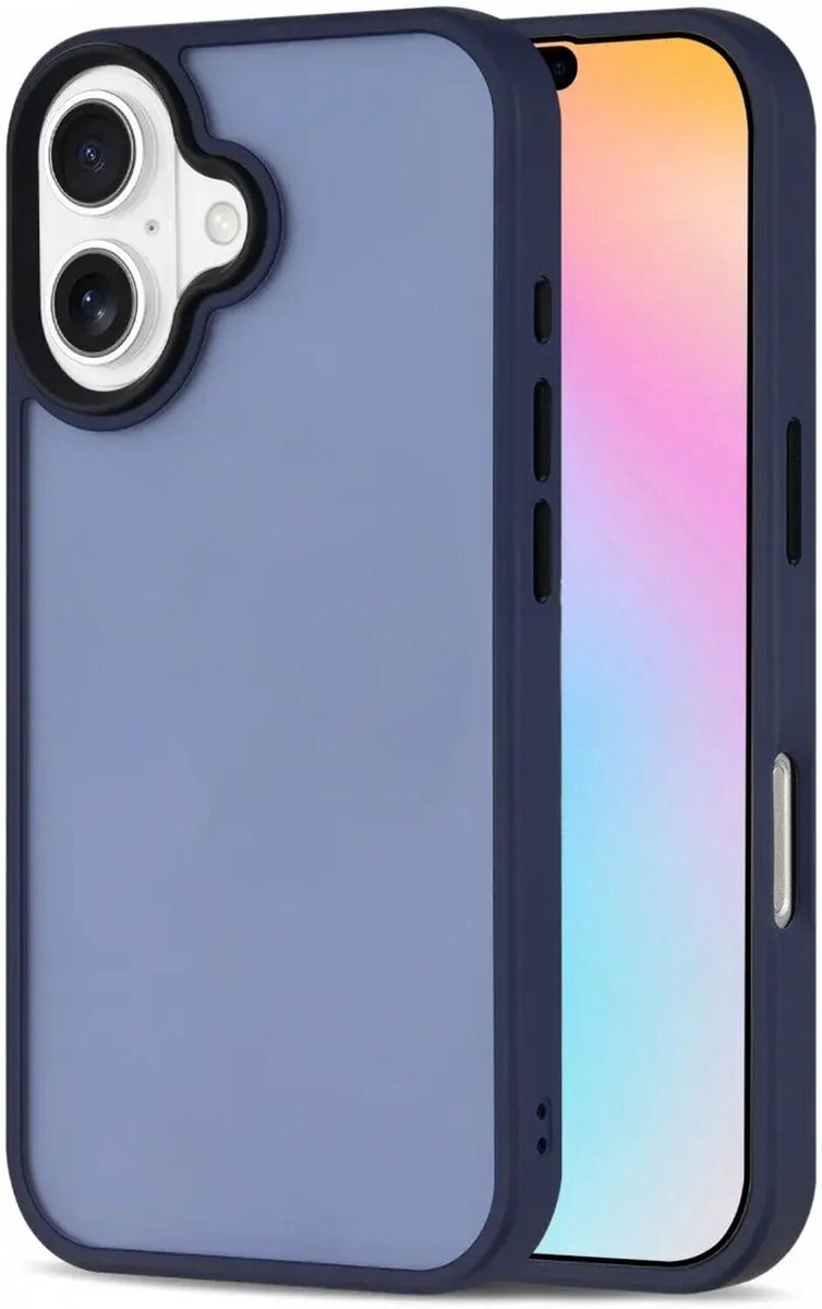Hoesje Geschikt voor Apple iPhone 16 Pro - Matte Back Cover - Blauw
