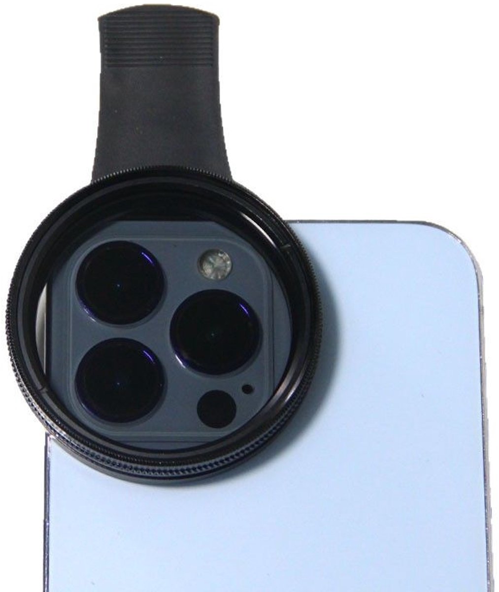 Clip-on 52 mm circulair polarisatiefilter set voor telefoonlens